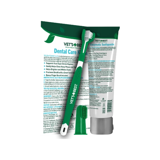 Vet's Best - Dental Care Kit with Toothbrush & Gel - 103ML (3.5oz)