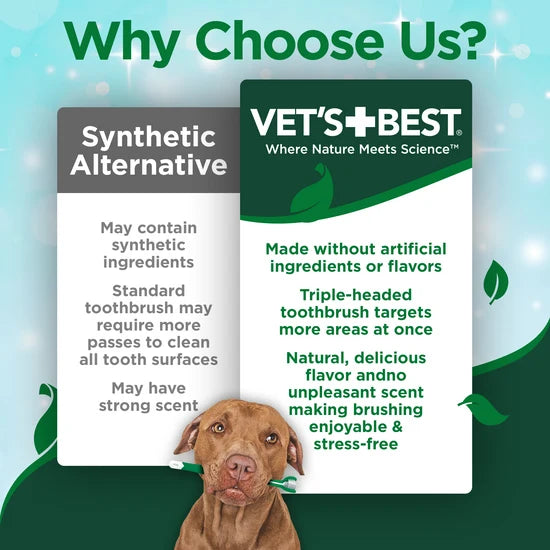 Vet's Best - Dental Care Kit with Toothbrush & Gel - 103ML (3.5oz)