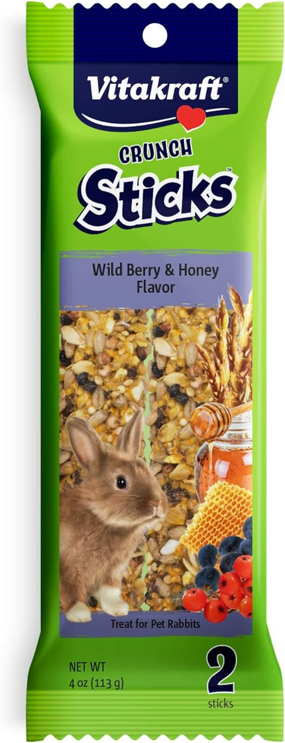 Vitakraft, Rabbit Crunch Sticks Whole Grains+Wildberry, 113GM (4oz)