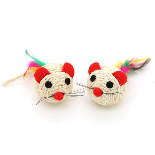 WONPET - Sisal Big Head Mice Cat Toy - 5CM (2in)