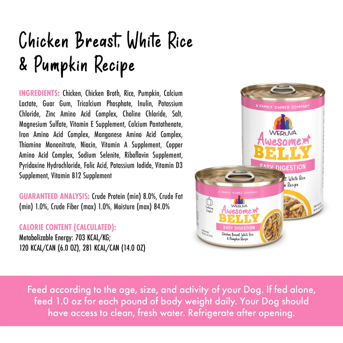 Weruva - Awesome Belly CHICKEN and RICE Wet Dog Food - 170GM (6oz)