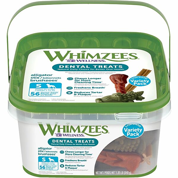 *S.O. - Up to 2 Week Wait*  Whimzees - VARIETY PACK Dental Chews - SMALL - 840GM (1.85lb) - 56PK