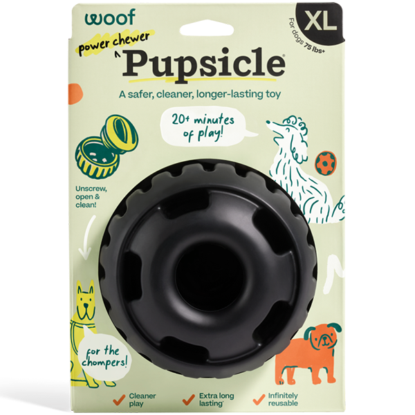 Woof Pet - Dog Pupsicle Power Chewer Toy - BLACK - XLARGE