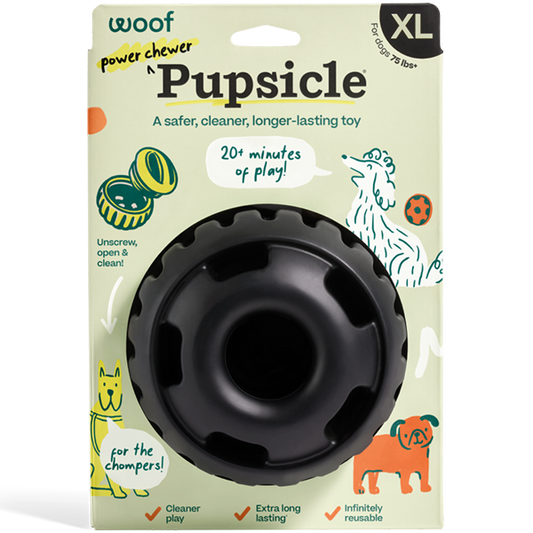 Woof Pet - Dog Pupsicle Power Chewer Toy - BLACK - XLARGE