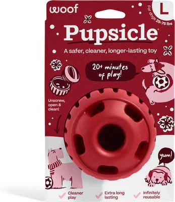 Woof Pet - Pupsicle Dog Toy - HOOLY JOLLY RED - LARGE