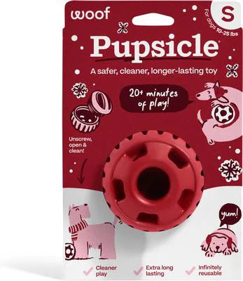 Woof Pet - Pupsicle Dog Toy - HOLLY JOLLY RED - SMALL