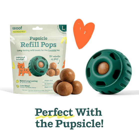 Woof Pet - Pupsicle Pops BEEF & PEANUT BUTTER Dog Treat - SMALL - 170GM (6oz) - 10PK