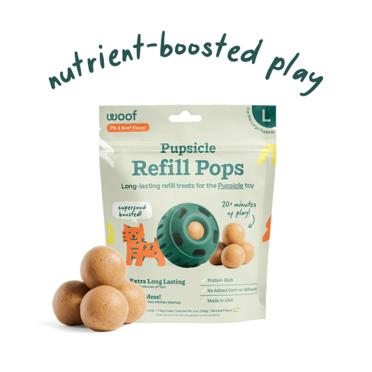 Woof Pet - Pupsicle Pops BEEF & PEANUT BUTTER Dog Treat - SMALL - 170GM (6oz) - 10PK