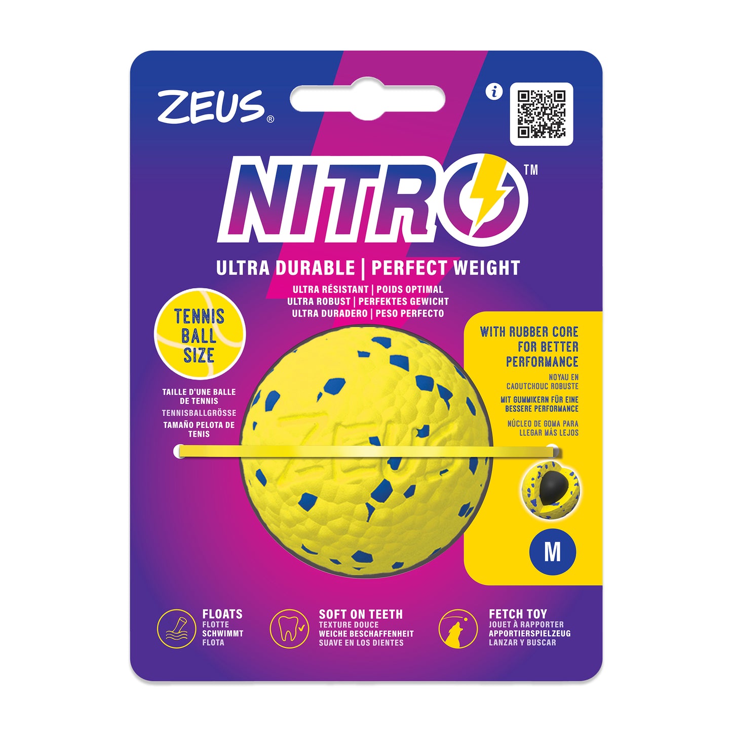 Zeus - Nitro Weighted Ball Dog Toy - MEDIUM - 6.3CM diam. (2.5in)