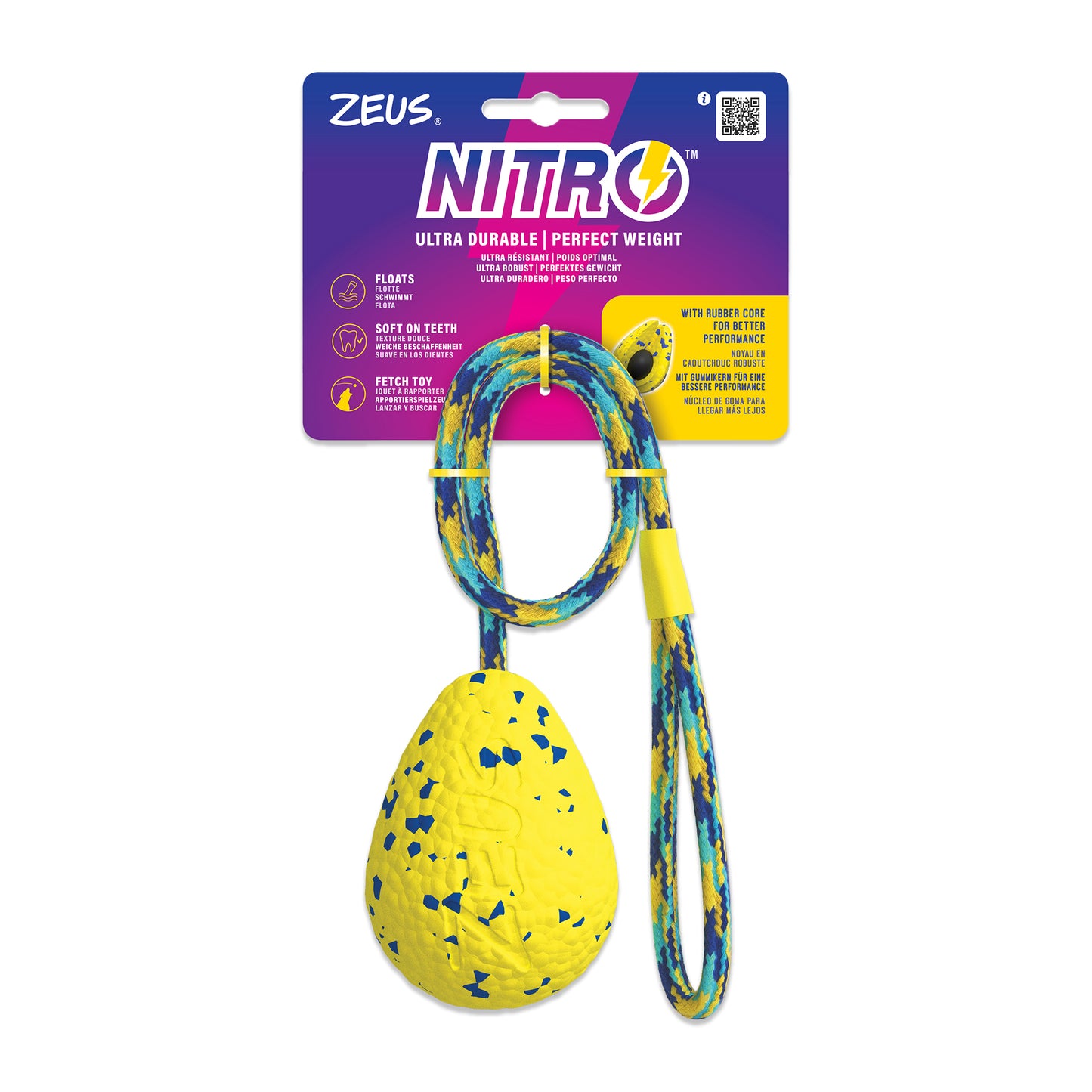 Zeus - Nitro Weighted Slinger with Rope Dog Toy - 9.2CM (3.6in)