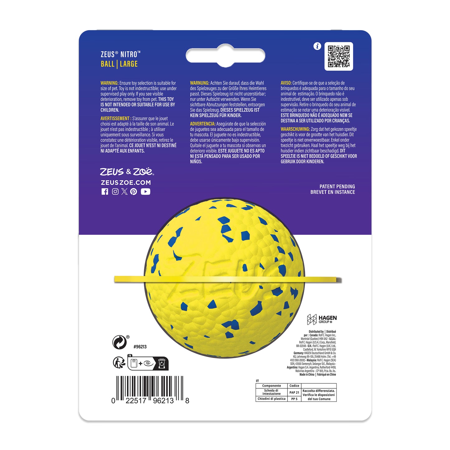 Zeus - Nitro Weighted Ball Dog Toy - LARGE - 7.6CM diam. (3in)