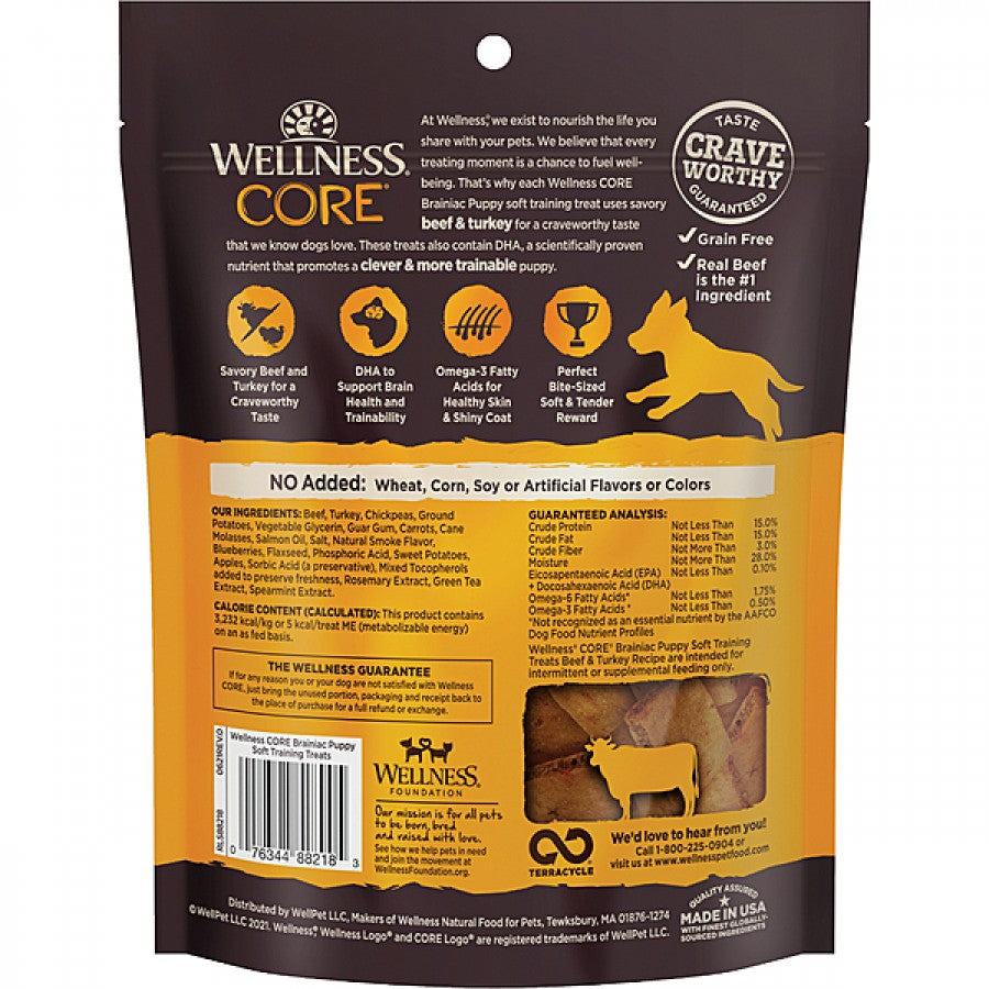 Wellness - Brainiac Puppy BEEF and TURKEY Soft Training Dog Treats - 142GM (5oz)