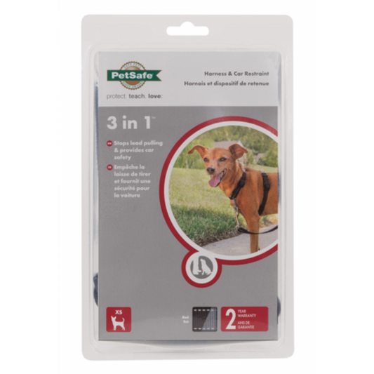 LocalID_37173 PetSafe - 3 in 1 Harness and Car Restraint Medium - Black 