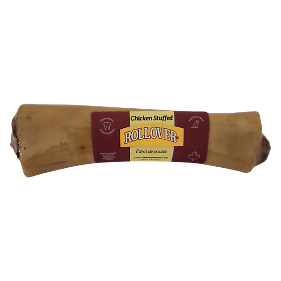 LocalID_56465 Rollover - Stuffed Bone CHICKEN Dog Chew - LARGE - 20-25CM (8-10in)