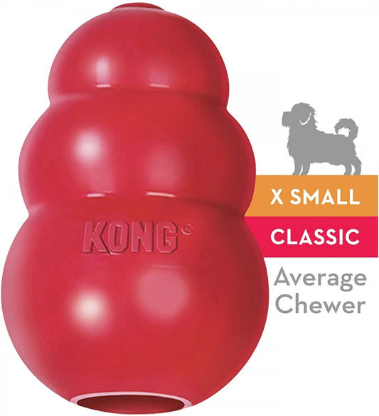 KONG - Classic RED - Dog Treat Dispensing Toy - XSMALL - 6CM (2.4in)