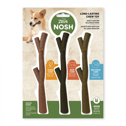 LocalID_70083 Zeus - NOSH CHEW STICKS Chew Toy - Tasty Trio - 20CM (7.8in) - 3PK