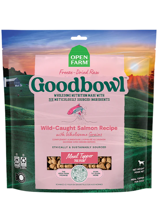 *S.O. - Up to 3 Week Wait* Open Farm - Goodbowl Freeze Dried Raw Morsels SALMON & WHOLESOME GRAINS Dog Food - (8oz)