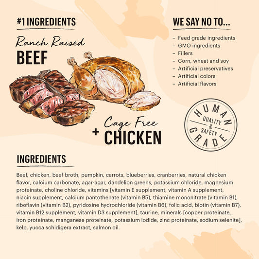 *S.O. - Up to 2 Week Wait* The Honest Kitchen - Cate BEEF & CHICKEN Pate Wet Cat Food - 155.9GM (5.5oz)