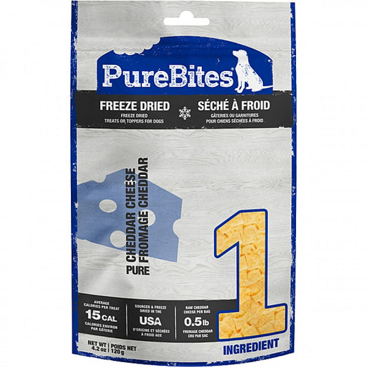 Pure Bites - Freeze Dried CHEDDAR CHEESE Dog Treat - 120GM (4.2oz)