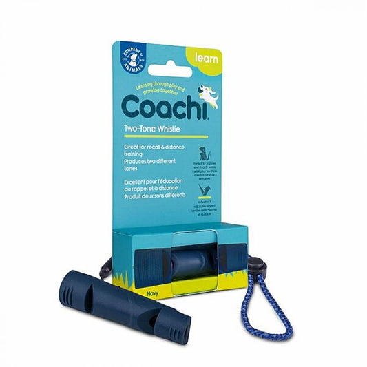 LocalID_65453 Company of Animals - Coachi - Learn Two-Tone Whistle - NAVY - 9CM (3.5in)