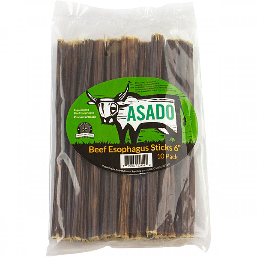 Silver Spur - ASADO BEEF ESOPHAGUS Stick Dog Chew - 15CM (6in) - 10PK