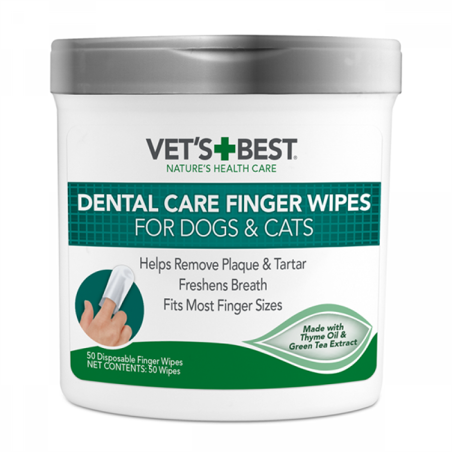 Vet's Best - Dental Care Finger Wipes for Dogs and Cats - 50CT