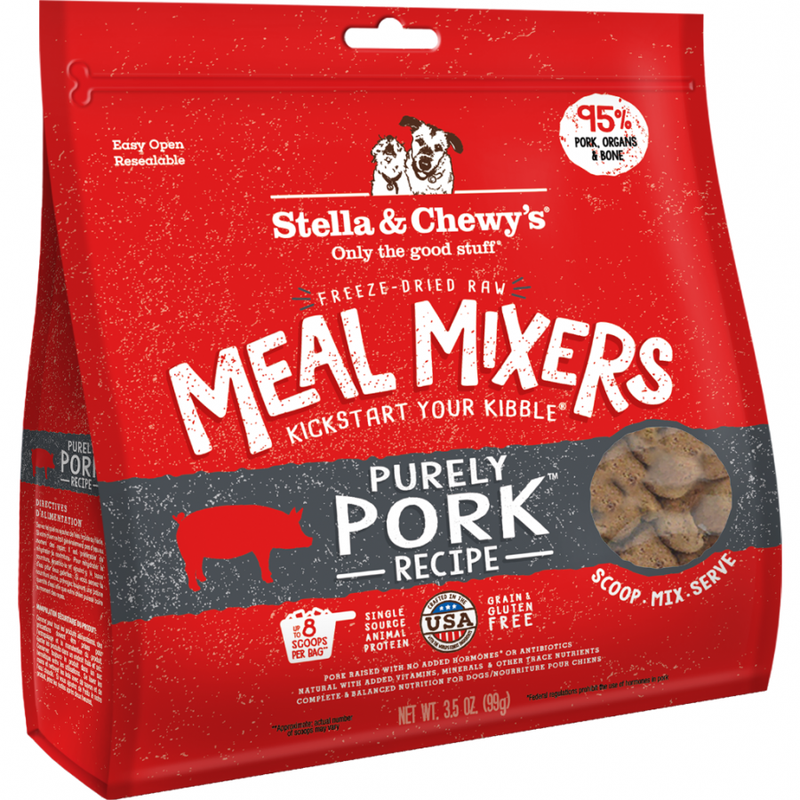 *S.O. - Up to 2 Week Wait* Stella & Chewy's - FD PORK Meal Mixers Dog Food - 99GM (3.5oz)