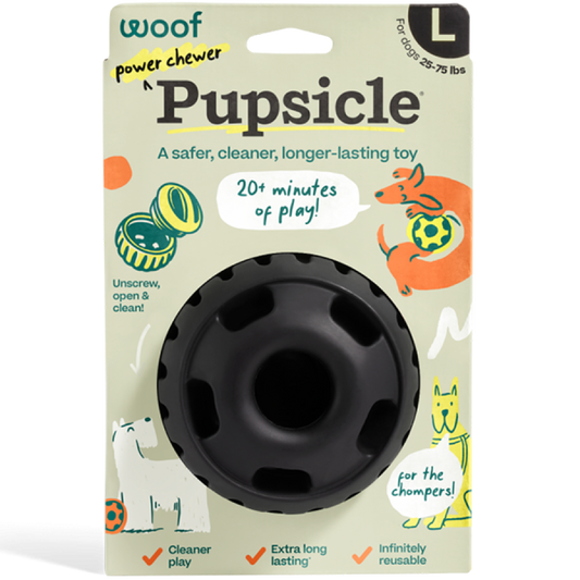 LocalID_72258 Woof Pet - Dog Pupsicle Power Chewer Toy - BLACK - LARGE