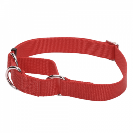 LocalID_43079 Coastal - No Slip Adjustable MARTINGALE Dog Collar - Red - Small