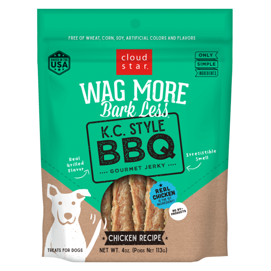 Cloud Star - Wag More Bark Less Jerky K.C. STYLE BBQ CHICKEN Dog Treat - 284GM (10oz)