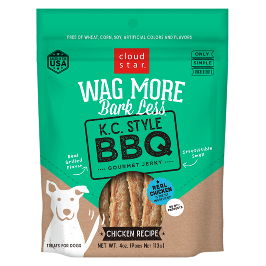 Cloud Star - Wag More Bark Less Jerky K.C. STYLE BBQ CHICKEN Dog Treat - 284GM (10oz)