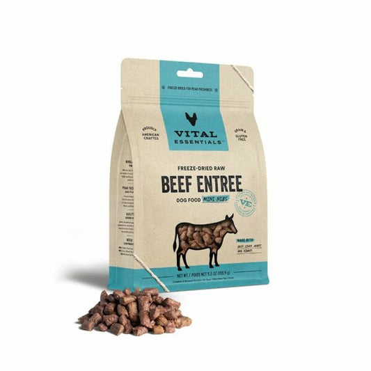 LocalID_64444 Vital Essentials - Freeze Dried Raw BEEF ENTREE Mini Nibs Dog Food - 155.9GM (5.5oz)