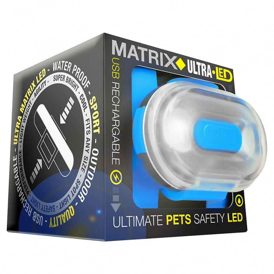 *S.O. - Up to 2 Week Wait* Max & Molly - Matrix Ultra LED Safety Light - BLUE - Cube Pack - 5CM (2in)