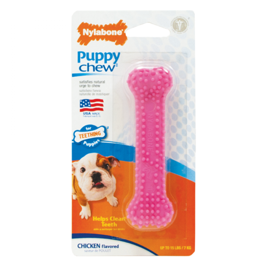 *S.O. - Up to 2 Week Wait* Nylabone - Puppy Dental Dog Chew - PINK - PETITE - 10CM (4in)