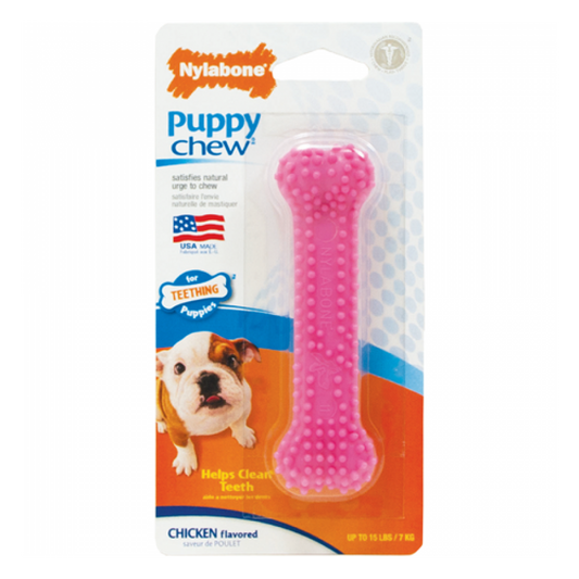 Nylabone - Puppy Dental Dog Chew - PINK - PETITE - 10CM (4in)