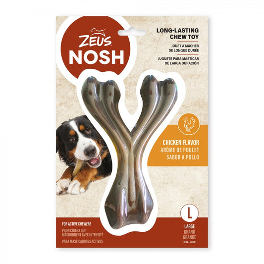 LocalID_64606 Zeus - NOSH Strong Wishbone Dog Chew Toy - CHICKEN Flavour - LARGE