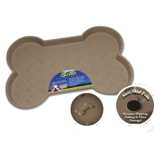 Bella - Spill Proof Dog Mats - TAN - SMALL - 47CM (18.5in)