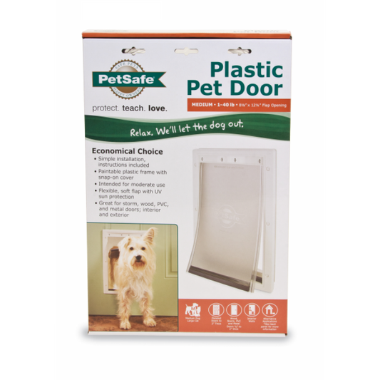 LocalID_71381 PetSafe - Plastic Pet Door - WHITE - MEDIUM - 8 1/8 x 12 1/4in