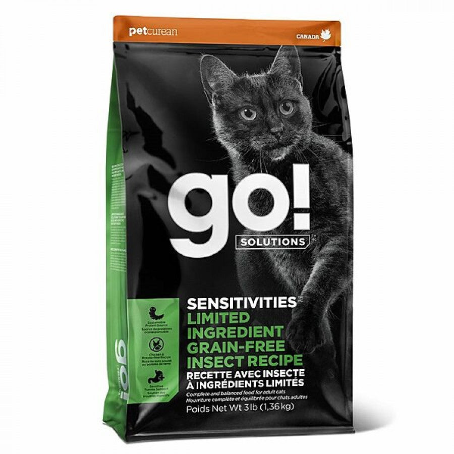 LocalID_71916 Petcurean - GO! Sensitivities LID GF INSECT Dry Cat Food - 5.44KG (12lb)