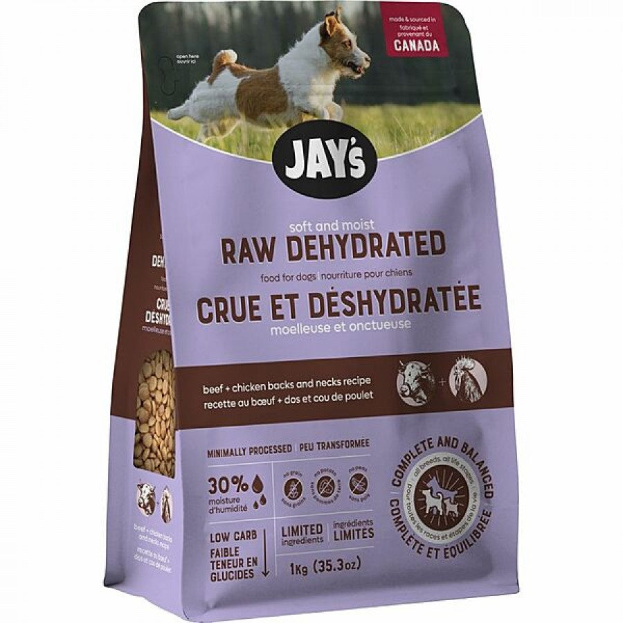 Jay's - Soft & Moist BEEF and CHICKEN BACK/NECK Raw Dehydrated Dog Food - 1KG (35.3oz)