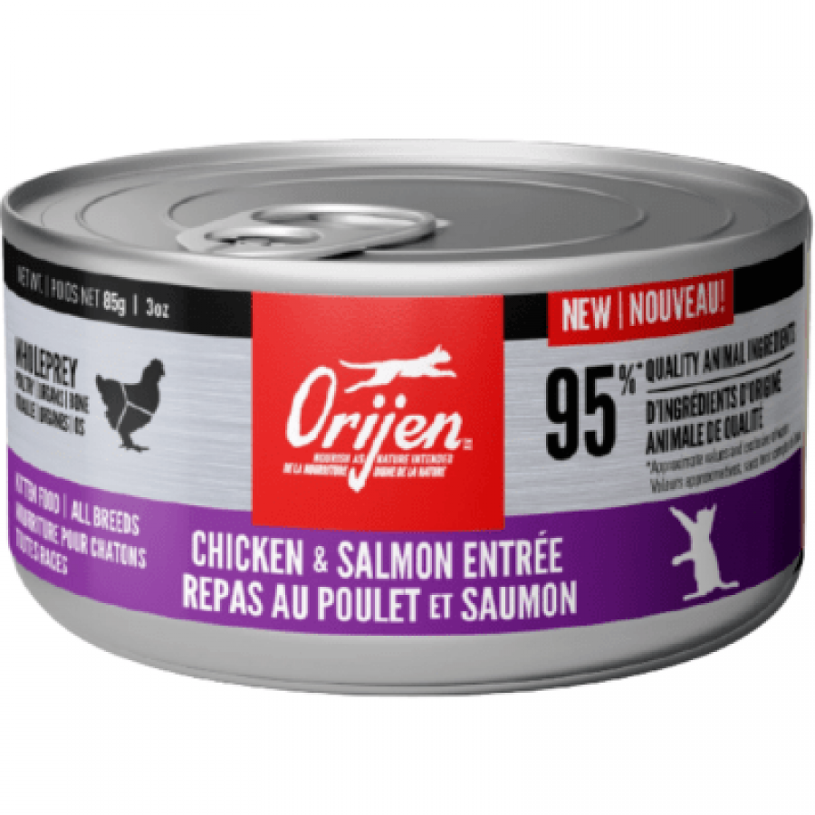 *S.O. - Up to 2 Week Wait* Champion Foods - Orijen CHICKEN and SALMON Entrée Wet Kitten Food - 85GM (3oz)