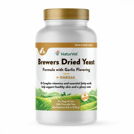 NaturVet - Brewers Yeast & Garlic with Omega - 250GM (8.8oz) - 500CT