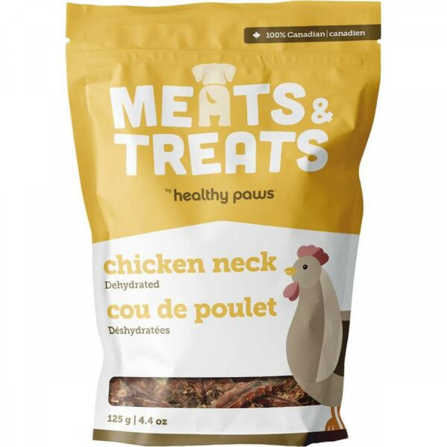 Healthy Paws - Dehydrated CHICKEN NECK Dog Treat - 125GM (4.4oz)