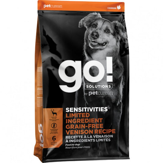 *S.O. - Up to 2 Week Wait* Petcurean - GO! Sensitivities LID GF VENISON Dry Dog Food - 9.98KG (22lb)