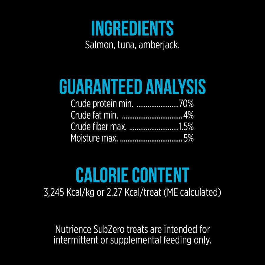 Nutrience - Grain Free Subzero Freeze-Dried Multi Protein Dog Treats - SALMON, COD and AMBERJACK - 70GM (2.5oz)