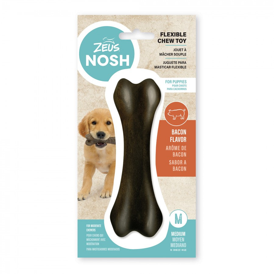 Zeus - NOSH FLEXIBLE Dog Chew Bone - BACON Flavor - MEDIUM - 15CM (6in)