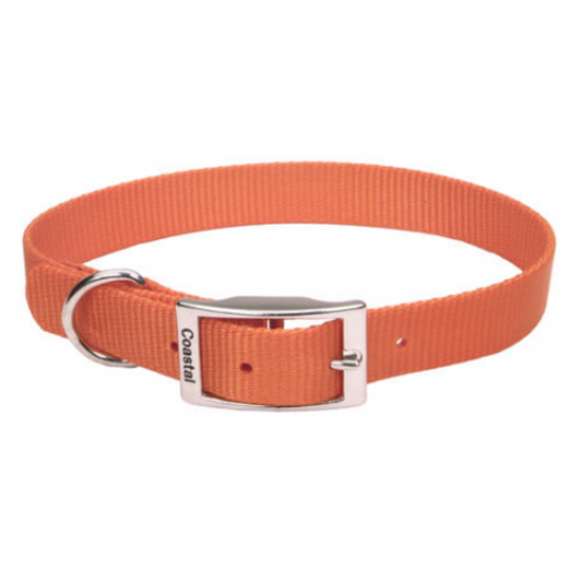 *DISC* Coastal - Standard Buckle Nylon Dog Collar - SUNSET ORANGE - 1.5 x 25.5CM (10in)