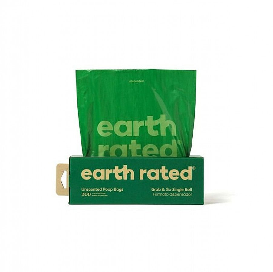 Earth Rated - Poop Bags - UNSCENTED - 1 Roll 300 Bags