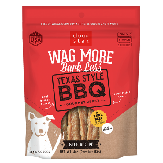 Cloud Star - Wag More Bark Less Jerky TEXAS STYLE BBQ BEEF Dog Treat - 284GM (10oz)