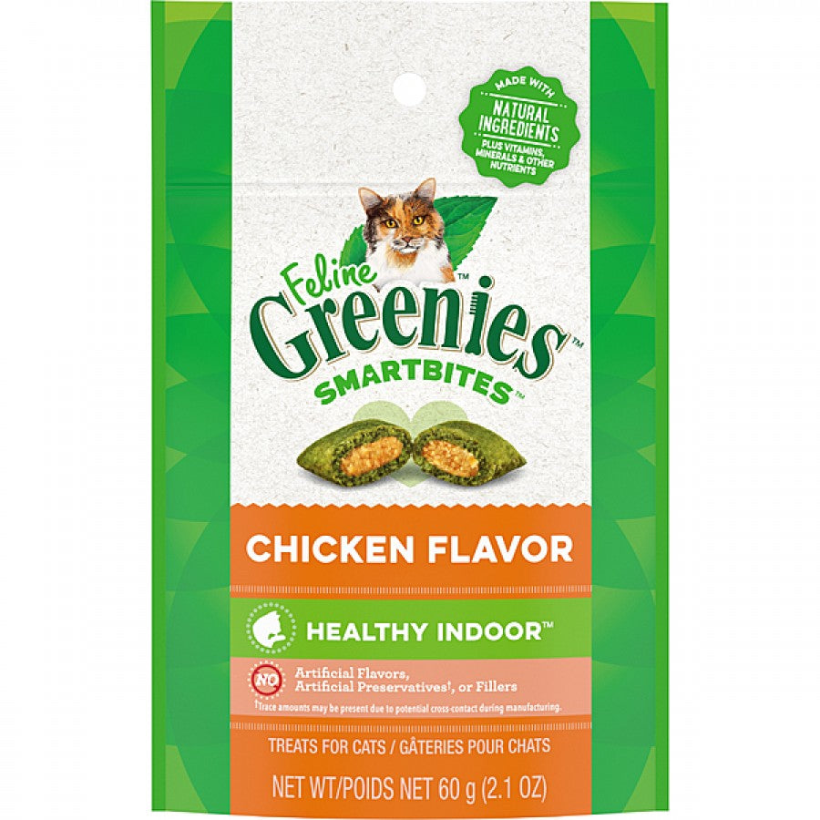 Greenies - Smartbites Healthy Indoor CHICKEN Cat Treats - 60GM (2.1oz)